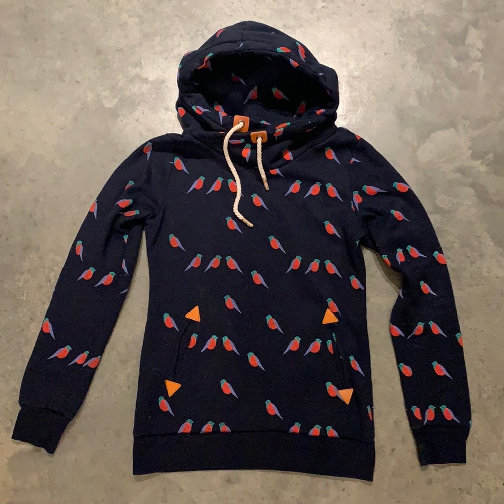 New light Fashion Birds Hooded Cowl Neck Sweatshirt